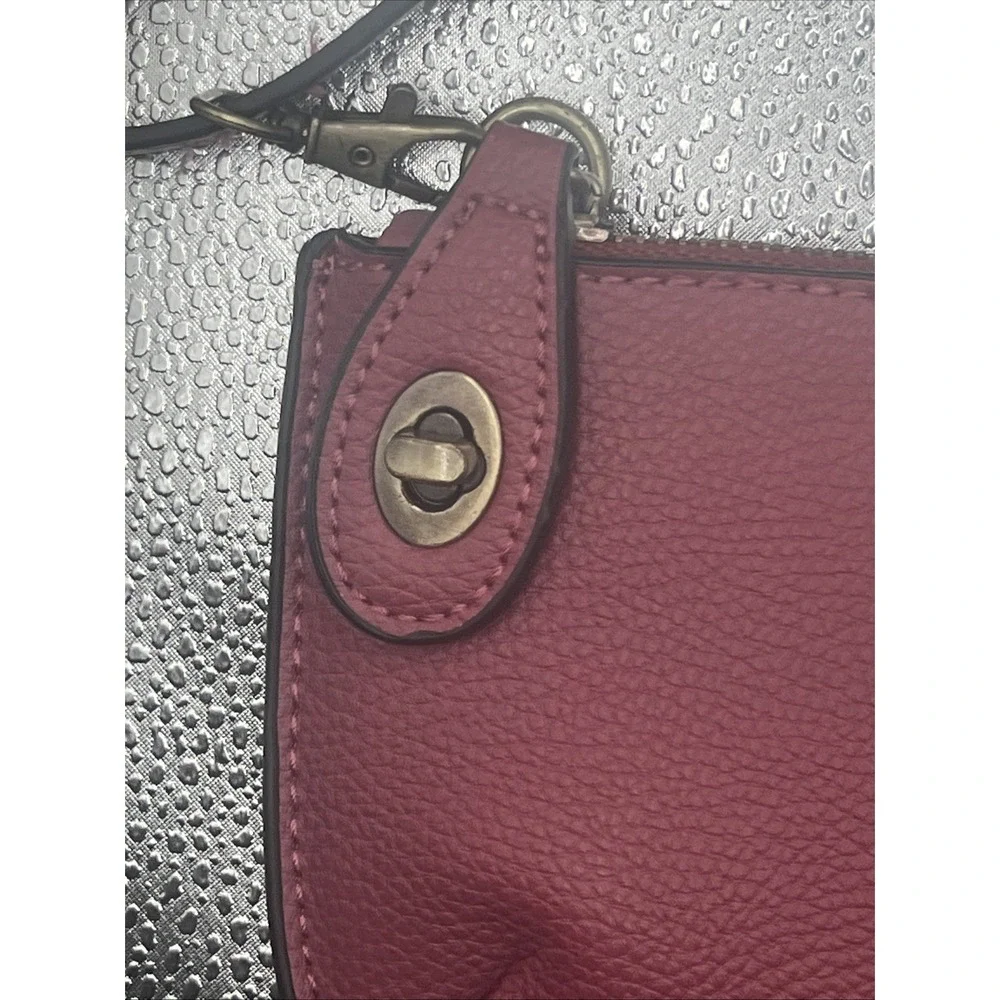 Joy Susan Women's Vegan Leather Wristlet Crossbody Clutch Bag Hot Pink W/ strap - Picture 10 of 16
